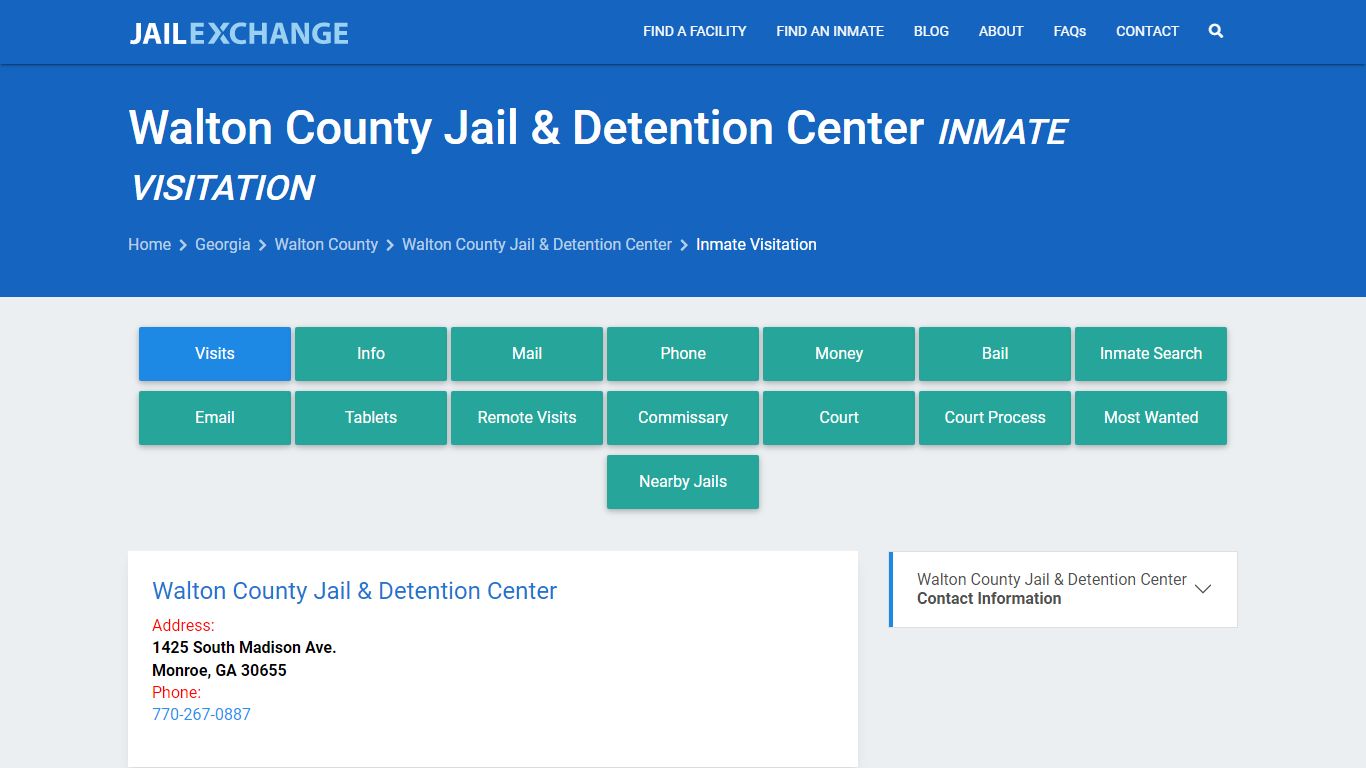 Walton County Jail & Detention Center Inmate Visitation